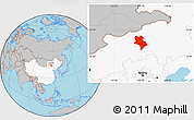 Gray Location Map of Abagnar Qi, highlighted country