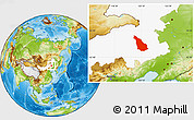 Physical Location Map of Ar Horqin Qi, highlighted parent region