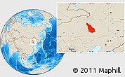 Shaded Relief Location Map of Ar Horqin Qi