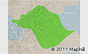 Political 3D Map of Arun Qi, lighten, semi-desaturated