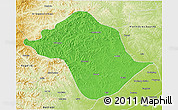 Political 3D Map of Arun Qi, physical outside