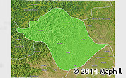 Political 3D Map of Arun Qi, satellite outside