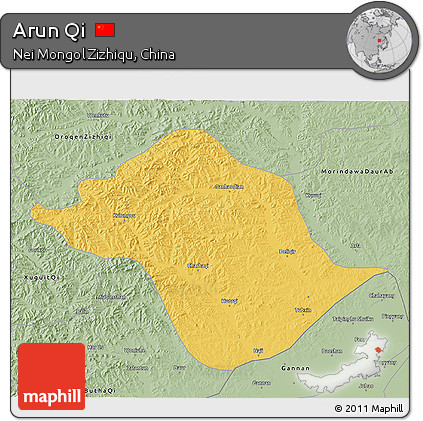 Savanna Style 3D Map of Arun Qi