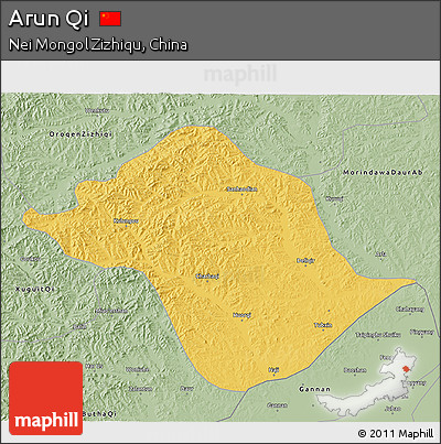 Savanna Style 3D Map of Arun Qi