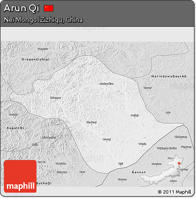 Silver Style 3D Map of Arun Qi