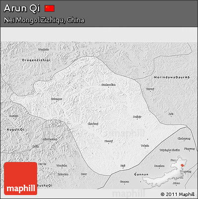 Silver Style 3D Map of Arun Qi