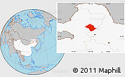 Gray Location Map of Arun Qi, highlighted country