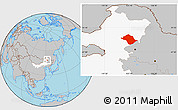 Gray Location Map of Arun Qi, highlighted parent region