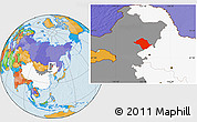 Political Location Map of Arun Qi, highlighted country, highlighted parent region