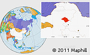 Political Location Map of Arun Qi, highlighted country