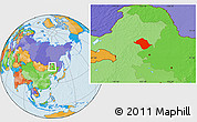 Political Location Map of Arun Qi