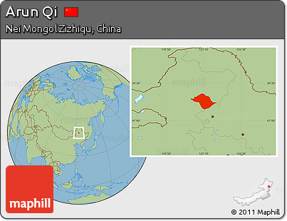 Savanna Style Location Map of Arun Qi