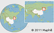 Savanna Style Location Map of Arun Qi, highlighted country, within the entire country