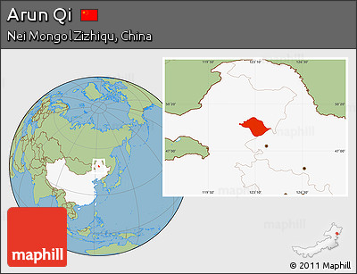 Savanna Style Location Map of Arun Qi, highlighted country