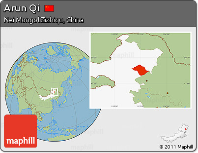 Savanna Style Location Map of Arun Qi, highlighted parent region