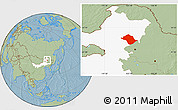 Savanna Style Location Map of Arun Qi, highlighted parent region, hill shading