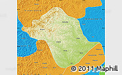 Physical Map of Arun Qi, political outside