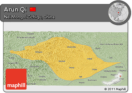 Savanna Style Panoramic Map of Arun Qi