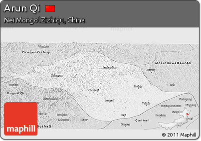 Silver Style Panoramic Map of Arun Qi