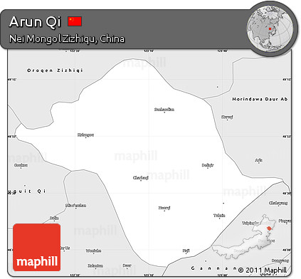 Silver Style Simple Map of Arun Qi