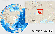 Shaded Relief Location Map of Balrin Youqi