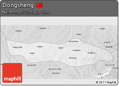 Silver Style 3D Map of Dongsheng