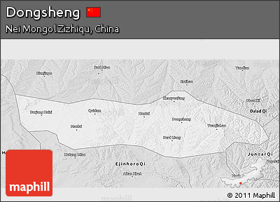 Silver Style 3D Map of Dongsheng