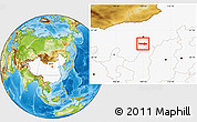Physical Location Map of Dongsheng, highlighted country