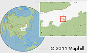 Savanna Style Location Map of Dongsheng, highlighted parent region
