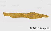 Physical Panoramic Map of Dongsheng, cropped outside