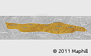 Physical Panoramic Map of Dongsheng, lighten, desaturated