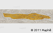 Physical Panoramic Map of Dongsheng, lighten, semi-desaturated
