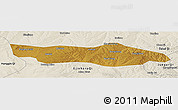 Physical Panoramic Map of Dongsheng, shaded relief outside
