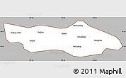 Gray Simple Map of Dongsheng, cropped outside