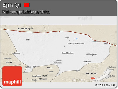 Classic Style 3D Map of Ejin Qi