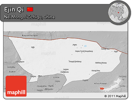 Gray 3D Map of Ejin Qi