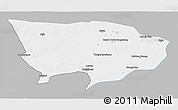 Gray 3D Map of Ejin Qi, single color outside