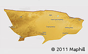Physical 3D Map of Ejin Qi, cropped outside
