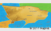 Physical 3D Map of Ejin Qi, political outside