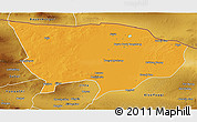 Political 3D Map of Ejin Qi, physical outside