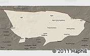 Shaded Relief 3D Map of Ejin Qi, darken