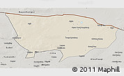 Shaded Relief 3D Map of Ejin Qi, semi-desaturated