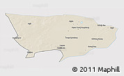 Shaded Relief 3D Map of Ejin Qi, single color outside
