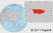Gray Location Map of Ejin Qi