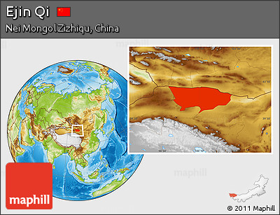 Physical Location Map of Ejin Qi