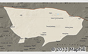 Shaded Relief Map of Ejin Qi, darken
