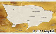 Shaded Relief Map of Ejin Qi, physical outside