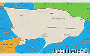 Shaded Relief Map of Ejin Qi, political outside