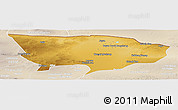 Physical Panoramic Map of Ejin Qi, lighten