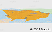 Political Panoramic Map of Ejin Qi, lighten